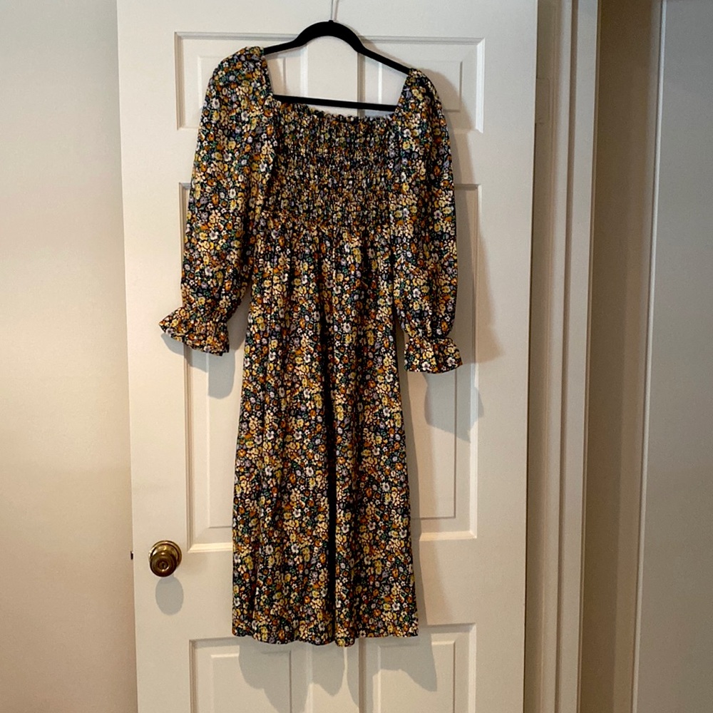 James Ascher fall smocked dress, size S, never worn